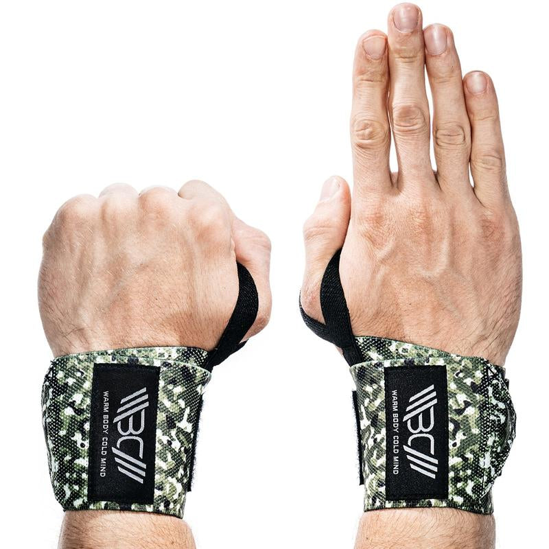 Warm Body Cold Mind Elastic Velcro Wrist Wraps for Powerlifting and Gym, Wrist Support Gear with Strong Stability, Comfortable Fit and Durable Design