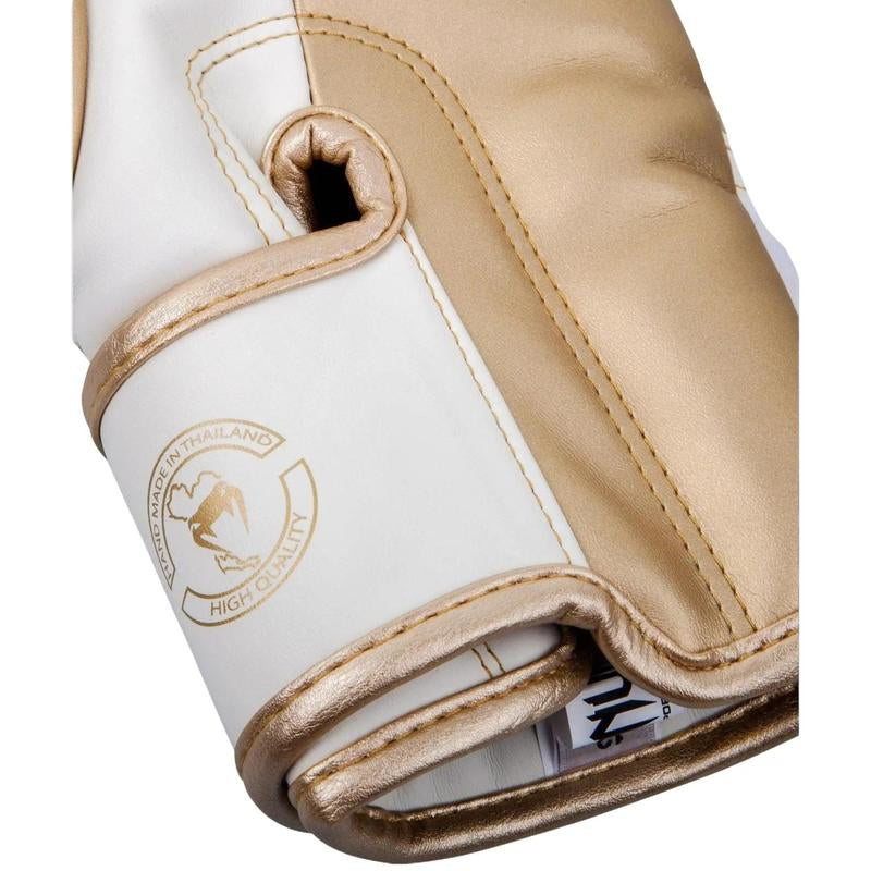 Venum Elite Boxing Gloves - White/Gold - Durable Design for Effective Boxing