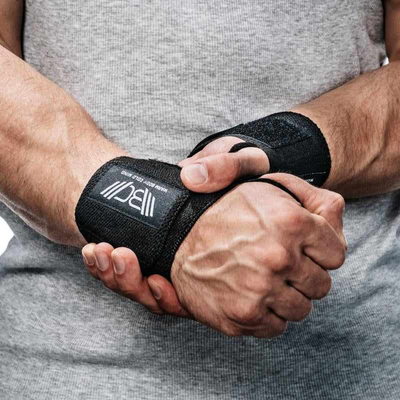 Warm Body Cold Mind Elastic Velcro Wrist Wraps for Powerlifting and Gym, Wrist Support Gear with Strong Stability, Comfortable Fit and Durable Design