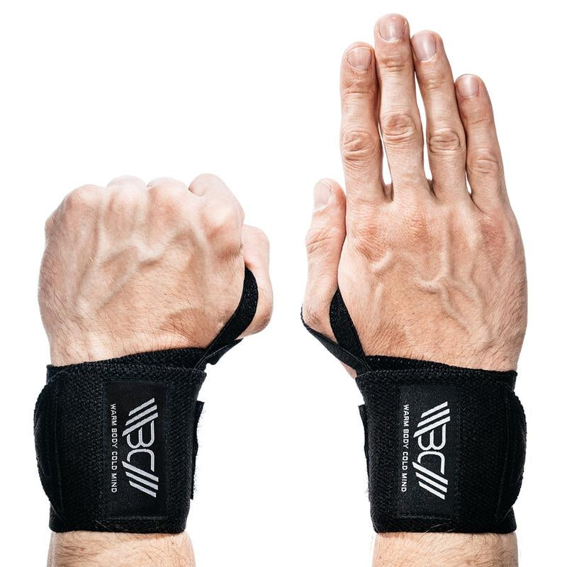 Warm Body Cold Mind Elastic Velcro Wrist Wraps for Powerlifting and Gym, Wrist Support Gear with Strong Stability, Comfortable Fit and Durable Design