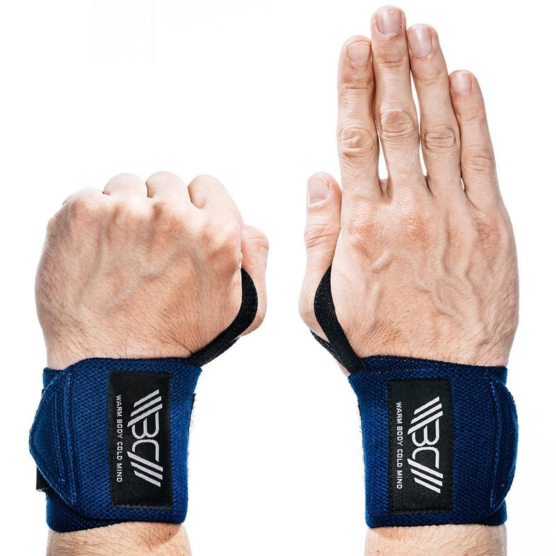 Warm Body Cold Mind Elastic Velcro Wrist Wraps for Powerlifting and Gym, Wrist Support Gear with Strong Stability, Comfortable Fit and Durable Design