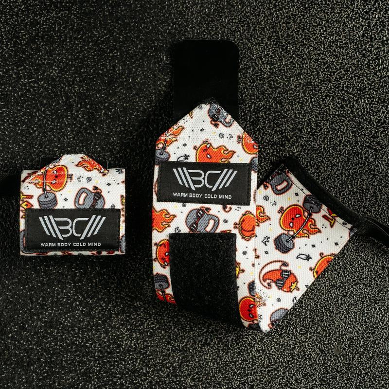 Warm Body Cold Mind Elastic Velcro Wrist Wraps for Powerlifting and Gym, Wrist Support Gear with Strong Stability, Comfortable Fit and Durable Design