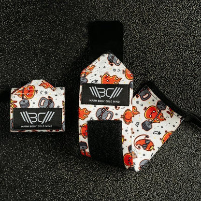 Warm Body Cold Mind Elastic Velcro Wrist Wraps for Powerlifting and Gym, Wrist Support Gear with Strong Stability, Comfortable Fit and Durable Design